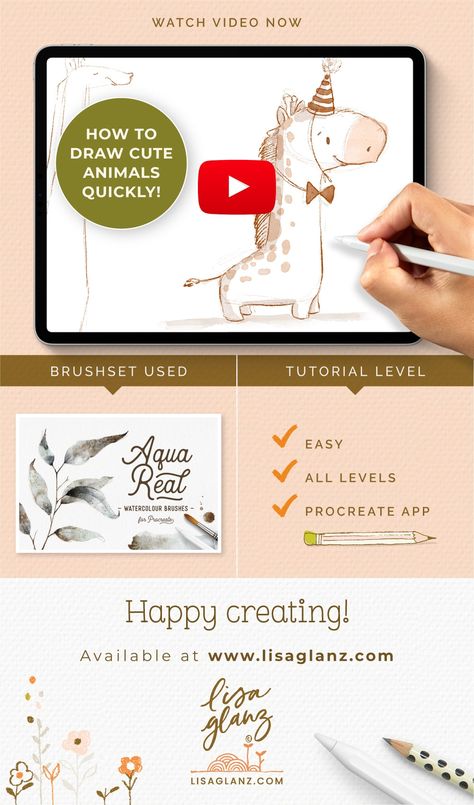 How to draw cute characters quickly, and with ease! - Lisa Glanz Art Critique, How To Draw Cute, Live Drawing, Draw Cute, Procreate Ipad Art, Storybook Art, Procreate Art, Procreate Tutorial, Blog Layout