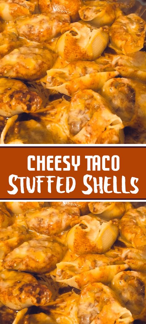 Stuff Taco Shells, Stuffed Taco Shells Ground Beef, Taco Stuff Shells Recipes, Taco Stuffed Pasta Shells Recipe, Taco Shell Casserole, Cheesy Taco Stuffed Pasta Shells, Taco Jumbo Stuffed Shells, Jumbo Pasta Shell Recipes, Stuffed Taco Pasta Shells