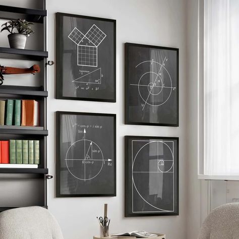 Fibonacci Formula Math Patent Posters Set of 4: Inspire Math Students With Stunning Educational Art, Perfect Classroom Wall Decor WB210 - Etsy Physics Decor, Engineering Decor, Condo Aesthetic, Formula Math, Space Branding, Mathematics Art, Perfect Classroom, Classroom Wall Decor, Teen Boy Room