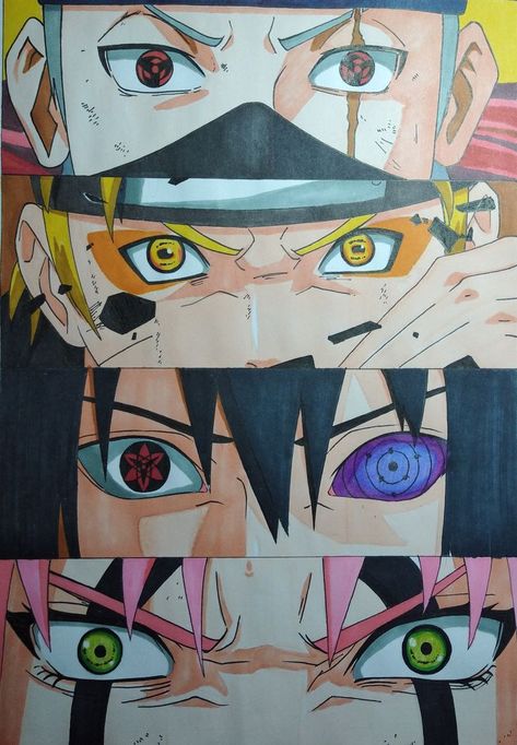 Naruto Uzumaki Shippuden, Gcse Art, Team 7, Mandala Drawing, Anime Sketch, Naruto Uzumaki, Anime Naruto, Great Wave, Art Boards