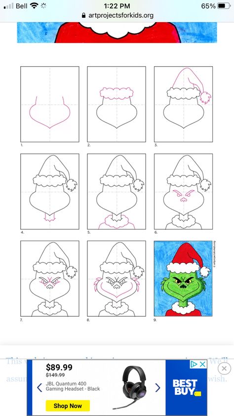 Grinch Directed Drawing For Kids, How To Draw Grinch Face, Grinch Directed Drawing, The Grinch Drawing Easy, How To Draw The Grinch, How To Draw Grinch, Grinch Drawing, Xmas Drawing, Dr Seuss Grinch