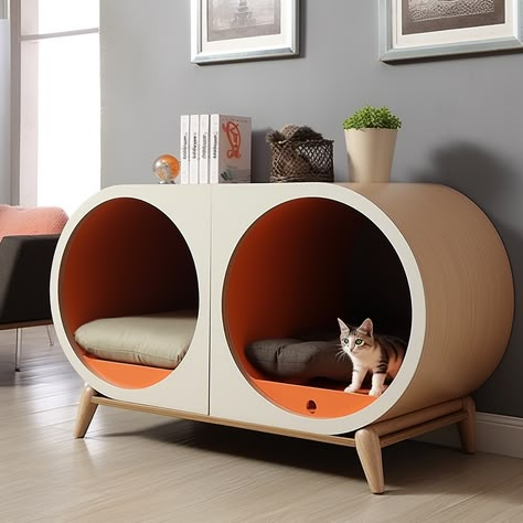 This product is not only a cat house, but also a human furniture. You can use it as a bedside table, end table, footrest, ornament, living room decoration, and it easily matches the style of other furniture itself Bedside Table Cat Bed, Pet Friendly Living Room, Human Furniture, Cat House Ideas, Modern Pet Furniture, Pet Friendly Furniture, Luxury Cat Bed, Bedside Table Bedroom, Niche Chat