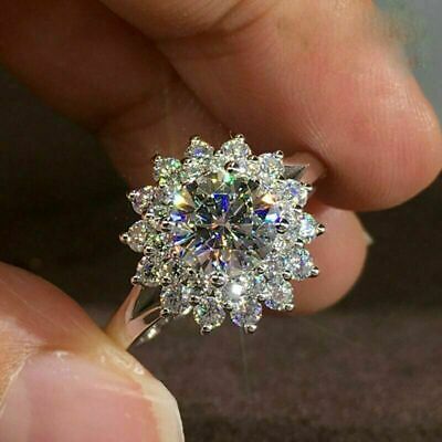 (eBay) 3.00Ct Round Cut D/VVS1 Diamond Snowflake Engagement Ring 14K White Gold Finish. Snowflake Engagement Ring, Gold Women Ring, Anniversary Wedding Band, Proposal Ring, Princess Diamond, Engagement Anniversary, Princess Cut Diamonds, Rings For Her, Diamond Cluster