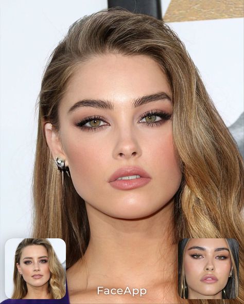 Celebrity Mashup Faces, Broad Forehead, Daytime Makeup, Face App, Botox Fillers, Natural Hair Care Tips, Celebrity Faces, Perfect Makeup, Glam Makeup