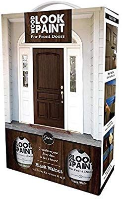 Giani Wood Look Paint Kit for Front & Interior Doors (Black Walnut) - - Amazon.com Wood Look Paint, Interior Doors Black, Garage Door Paint, Brass Door Hardware, Wood Mantle, Black Interior Doors, Faded Colors, Exterior Front Doors, Painted Front Doors