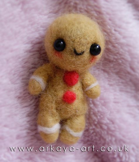 Vintage Gingerbread, Needle Felting Diy, Needle Felted Christmas, Wool Needle Felting, Felt Crafts Diy, Needle Felting Tutorials, Super Kawaii, Needle Felting Projects, Wool Projects