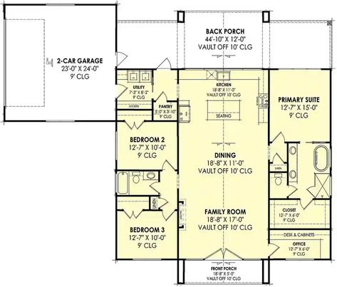 Modern Farmhouse House Plan - 3 Bedrooms, 2 Bath, 1800 Sq Ft Plan 131-111 3 Bedroom 1800 Sq Ft House Plans, 1800 Sq Ft House Plans, 1700 Sq Ft House Plans, Dream Modern Farmhouse, 900 Sq Ft House, 500 Sq Ft House, 1000 Sq Ft House, 1500 Sq Ft House, 6 Bedroom House Plans