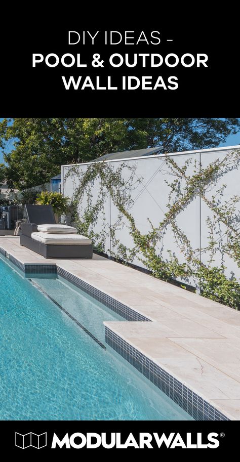 Take inspiration from these outdoor wall ideas, from pool walls to outdoor privacy screens and even backdrops for your outdoor kitchen! Pool Privacy Wall, Pool Wall Ideas, Outdoor Wall Ideas, Pool Privacy Ideas, Pool Feature Wall, Plants For Planters, Raised Pools, Outdoor Privacy Screens, Moroccan Outdoor