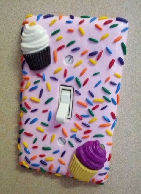 Cupcake Bedroom, Candy Themed Bedroom, Cupcake Theme, Candy Room, Cupcake Shop, Cupcake Decor, Bakery Decor, Light Switch Cover, Big Girl Rooms