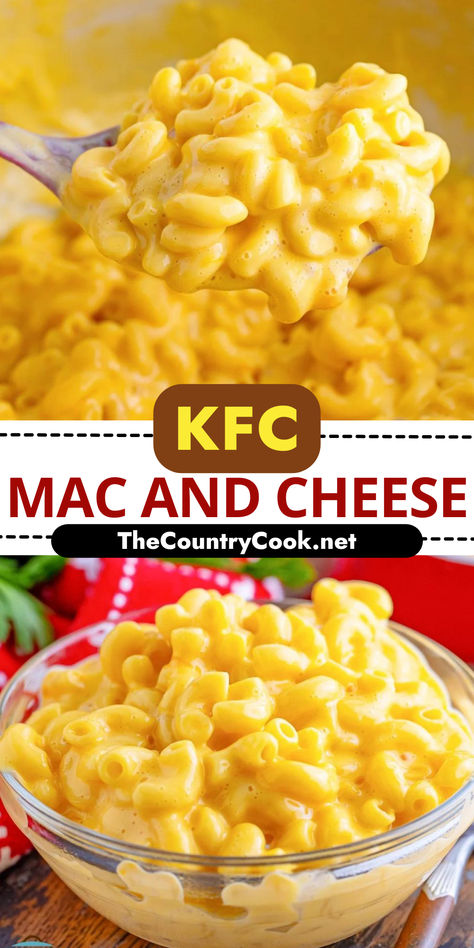 Make your own KFC Mac and Cheese at home with that signature taste that you know and love in under a half hour with this easy recipe! Kwik Trip Mac And Cheese, Kfc Mac And Cheese Recipe, Kfc Famous Bowl Recipe, Ham Mac And Cheese, Kfc Mac And Cheese, The Country Cook Recipes, Homemade Velveeta, Velveeta Recipes, Vacation Recipes