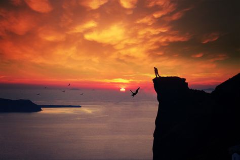 Live fast die young | Flickr - Photo Sharing! Cliff Jumping, Sky Diving, Shadow Silhouette, Cliff Diving, Sunrise And Sunset, Need A Vacation, Wow Art, Sun Sets, Skydiving