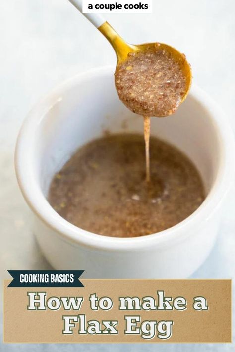 What can you use instead of eggs in baking? Flax eggs! Here’s how to make a flax egg, a replacement used in vegan baking. Flax Egg Replacement, Egg Replacement In Baking, Cooking Substitutes, Flax Eggs, A Couple Cooks, Cooking Substitutions, Egg Replacement, Vegan Recipes Plant Based, Egg Replacer