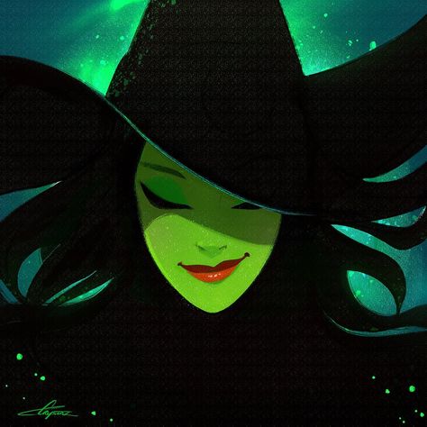 Wicked Musical Broadway, Wicked Fanart, Wicked Stuff, Wicked Art, Tracing Art, Office Halloween, Wicked Musical, Movie Artwork, Witch Stuff