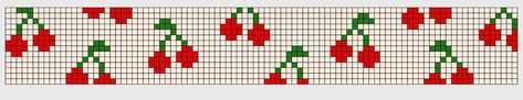 Cherry Alpha Pattern, Cherry Friendship Bracelet Pattern, Cherry Pixel Art, Baddie Crochet, Cherries Art, Crochet Fruit, Cherry Fruit, Alpha Pattern, Alpha Patterns