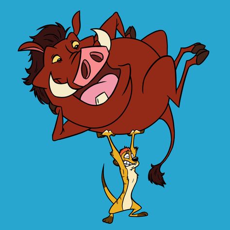 Timon And Pumba Drawing, Timon And Pumba Wallpapers, Pumba And Timon, Timon And Pumba, Lion King Stickers, Disney Sidekicks, Lion King Timon, Timon And Pumbaa, Il Re Leone