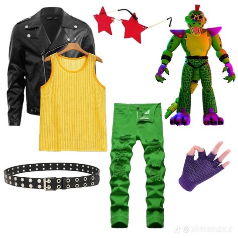 Monty Gator Inspired Outfits, Monty Fnaf Outfit, Fnaf Themed Outfits, Monty Cosplay, Glamrock Freddy Cosplay, Fnaf Inspired Outfits, Fnaf Outfit Ideas, Fnaf Clothes, Sb Outfits