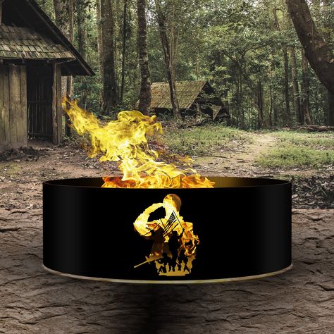 Fire Pit Stand, Fire Pit Ring, Military Retirement, American Soldier, Steel Fire Pit, Burning Fire, Fire Ring, Wood Burning Fire Pit, Garden Fire Pit