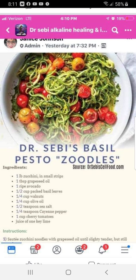 Sebi Food List, Dr Sebi Food List, Pesto Noodles, Vegan Basil Pesto, Dr Sebi Recipes Alkaline Diet, Pesto Zoodles, Dr Sebi Alkaline Food, Dr Sebi Recipes, Alkaline Vegan