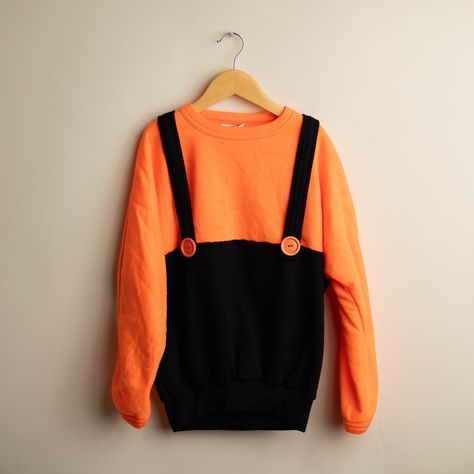 80s Vintage neon orange and black faux suspender crewneck sweatshirt with buttons.  In excellent condition with no flaws.  Size:  youth large Black Egirl, Orange Outfits, Eyelet Lace Dress, Lace Top Dress, Vintage Neon, Orange Outfit, Black Sweatshirt, 80s Vintage, Girl Sweatshirts