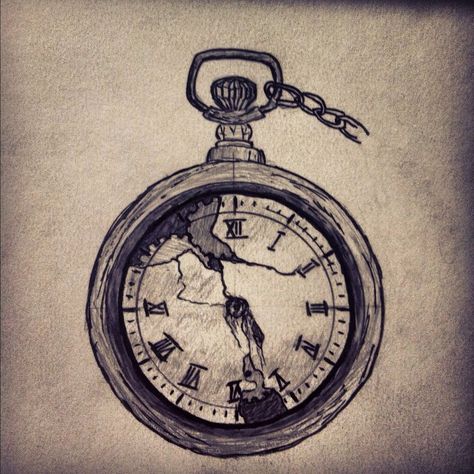 Broken clockwork. A morbid idea would be to have my time of birth... Tatto Clock, Pocket Watch Drawing, Broken Face, Pocket Watch Tattoo Design, Watch Tattoo Design, Pocket Watch Tattoos, Watch Drawing, Watch Tattoo, Clock Tattoo Design