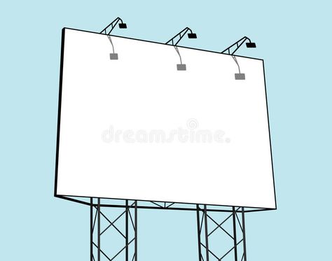 Cartoon Billboard, Billboard Drawing, Billboard Illustration, Advertisement Board, Billboard Mockup, Billboard Design, Background Illustration, Blue Background, Blue Backgrounds