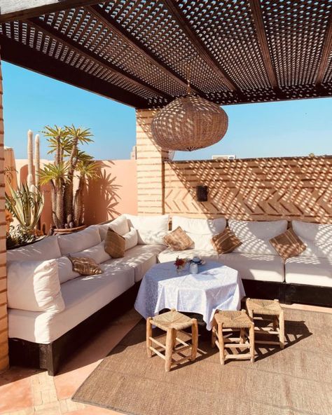 Riad l'Orangeraie Marrakech - In the heart of the Marrakech Medina Moroccan Rooftop, Modern Riad Architecture, Riad Rooftop, Riad Yasmine, Riad Jardin Secret Marrakech, Riad Marrakech, Visit Morocco, Bus Station, Rooftop Terrace