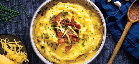 Bacon Gouda & Garlic Mashed Potatoes Recipe | Neighborhood Grocery Store & Pharmacy | Giant Eagle Garlic Mashed Potatoes Recipe, Fresh Dishes, Gouda Cheese, Garlic Mashed Potatoes, Holiday Eating, Mashed Potato Recipes, Garlic Mashed, Giant Eagle, Holiday Feast