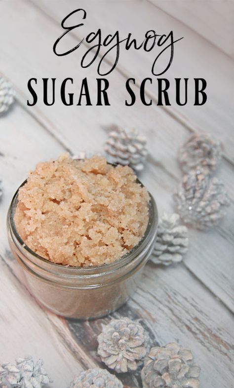 Are you looking for an amazing DIY holiday gift? Look no further! This eggnog sugar scrub is just the thing for last minute diy gifts! #eggnog #sugarscrub #diygift #christmas #holidays Vanilla Sugar Scrub Diy, Last Minute Diy Gifts, Peppermint Scrub, Natural Sugar Scrubs, Homemade Eggnog, Sugar Scrub Homemade, Sugar Scrub Recipe, Sugar Scrub Diy, Diy Body Scrub