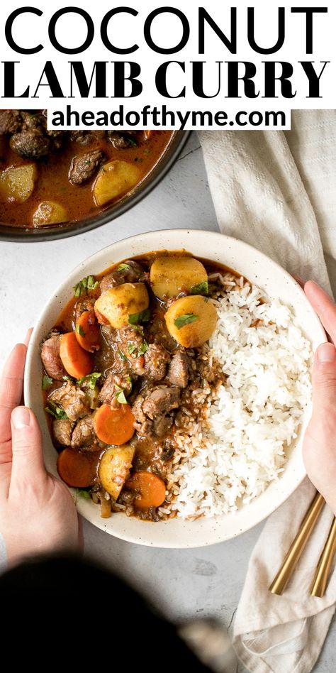 Lamb And Potato Curry, Lamb Coconut Curry, Easy Lamb Curry, Jamaican Lamb Curry, Curry Lamb Recipes, Luteal Recipes, Indian Lamb Dishes, Leftover Lamb Curry, Lamb Meals