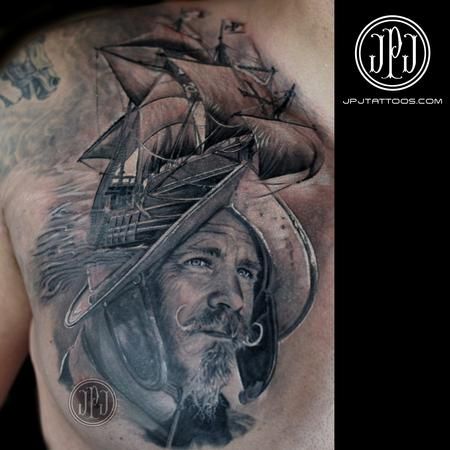 Conquistador Tattoo, Spanish Warrior, Unbelievable Tattoos, Og Abel Art, Azteca Tattoo, Aztec Tattoos, Spanish Conquistador, Warrior Tattoos, Aztec Warrior