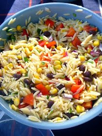 Slice of Southern: Orzo Black Bean Salad Salad With Orzo, Orzo Recipes Side, Salad Orzo, Macaroni Chinois, Orzo Pasta Salad Recipe, Orzo Salad Recipes, Quinoa Salat, Orzo Pasta Salad, Orzo Recipes