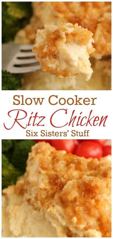 Cheezits Recipe, Slow Cooker Ritz Chicken, Slow Cooker Chicken Dishes, Ritz Chicken, Crock Pot Food, Easy Crockpot Dinners, Best Crockpot Recipes, Six Sisters Stuff, Six Sisters