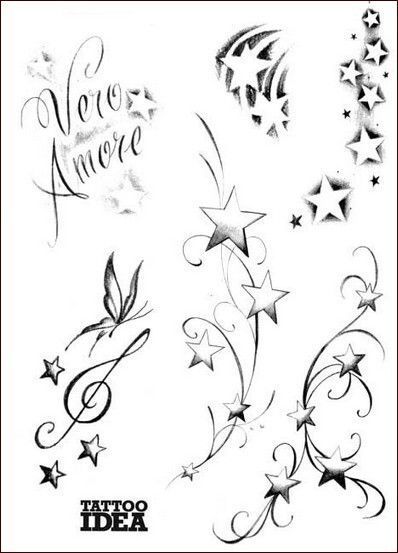 Holiday Tattoo, Flower Cover Up Tattoos, Corner Border, 10 Tattoo, Cool Tattoo Drawings, Star Tattoo Designs, Star Tattoo, Tattoo Lettering Fonts, Dope Tattoos For Women