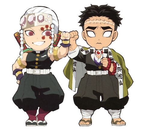 Gyomei Chibi Official Art, Gyomei Official Art, Gyomei Pfp, Himejima Gyomei, Gyomei Himejima, Father Figure, Cute Chibi, Drawing Poses, Anime Films