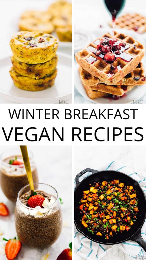 Hot Vegan Breakfast, Healthy Winter Breakfast Ideas, Easy Vegan Winter Recipes, Vegan Winter Breakfast, Breakfast Vegan Recipes, Vegan Christmas Breakfast Ideas, Vegan Winter Breakfast Recipes, Warm Winter Breakfast Ideas, Vegan Christmas Breakfast Casserole