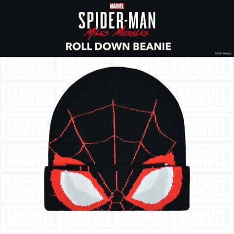 Miles Morales Beanie, Miles Morales Mask, Spider Man Miles, Spider Man Miles Morales, Men's Beanies, Cuffed Beanie, Beanie Cap, Miles Morales, Kids Slide