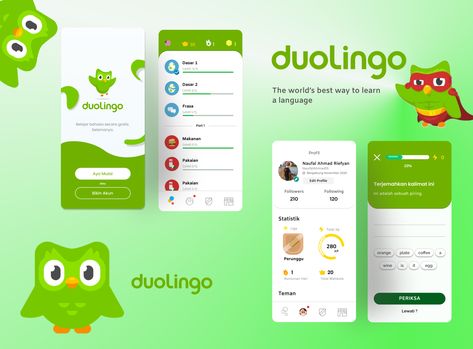 Duolingo Redesign Concept App by Naufal Ahmad Duolingo App, Desain Ux, App Redesign, App Design Layout, Ux App Design, Language Apps, Ui Ux App, Front Page Design, Cool Pixel Art