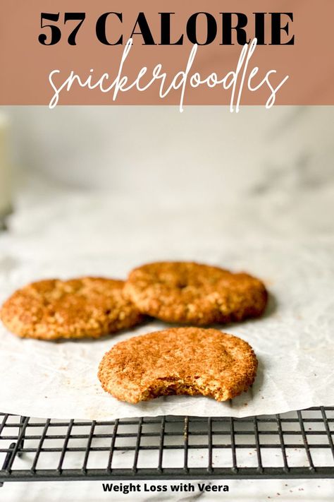 Any recipe can be made better with cinnamon sugar. That applies to cookies too, these low calorie snickerdoodles are the perfect low calorie treat for anyone on a weight loss journey. Low Calorie Christmas Treats, Low Calorie Christmas, Super Low Calorie Recipes, Soft Snickerdoodle Cookies, Low Calorie Cookies, Low Calorie Baking, Super Low Calorie, Low Cal Dessert, Snickerdoodle Cookies