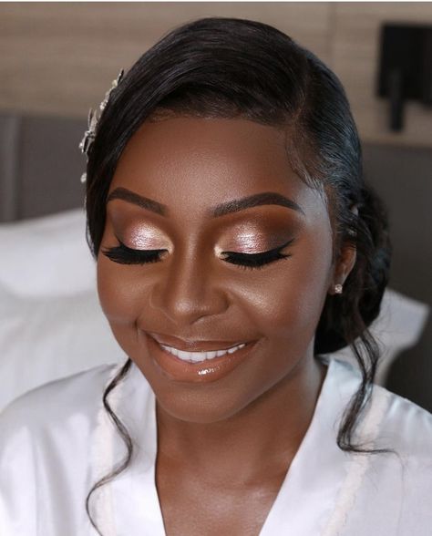 Wedding Makeup For African American Women, Wedding Make Up For Black Women, Bridal Makeup For Black Women Wedding, Updo Wedding Hairstyles For Black Women, Wedding Nails Black Women, Wedding Makeup Black Women, Bridal Hair Black Women, Wedding Hair Black Women, Wedding Makeup For Black Women