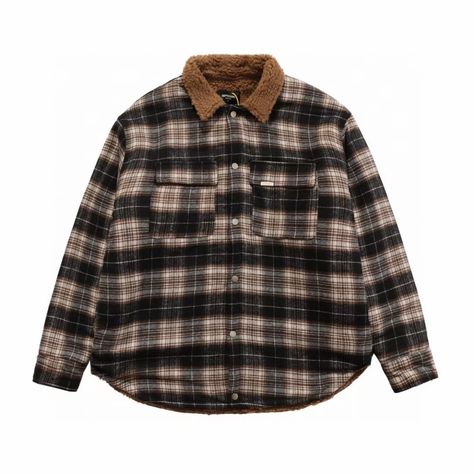 Sherpa lined scooped hem overshirt in a wool body, lined in sherpa. Hidden pockets to the side seams and chest patch pockets. Finished with a press button fastening - this Represent Sherpa Shirt in brown is definitely an essential! 🔥💯 #represent #representclothing #representsherpa #sherpashirt #bestofstreetwear #essentials #ootd #streetwearhub Represent Clothing, Plaid Shirts, Sherpa Lined, Streetwear Outfit, Fleece Jacket, Sweater Hoodie, Sweater Outfits, Women Fashion, Casual Button Down Shirt