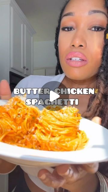 Chef Resha | You need this butter chicken spaghetti in your life! it’s SO flavorful, quick, and easy to cook. Comes together in under 30 minutes.... | Instagram Chef Resha, Ginger Paste, Chicken Spaghetti, Crushed Red Pepper Flakes, Crushed Red Pepper, Ground Chicken, Saute Onions, Garlic Paste, Butter Chicken