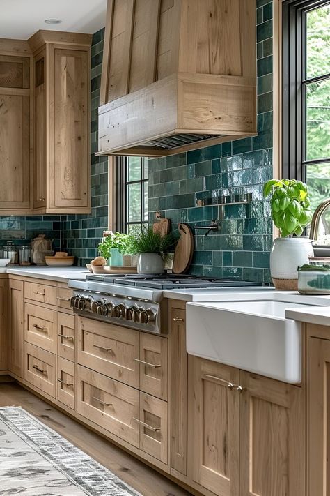 Cabin Compound, Cottage Kitchen Renovation, Distressed Wood Table, Farmhouse Kitchen Designs, Coastal Farmhouse Kitchen, Hood Ideas, Dream Cabin, Lake House Kitchen, Kitchen Styles