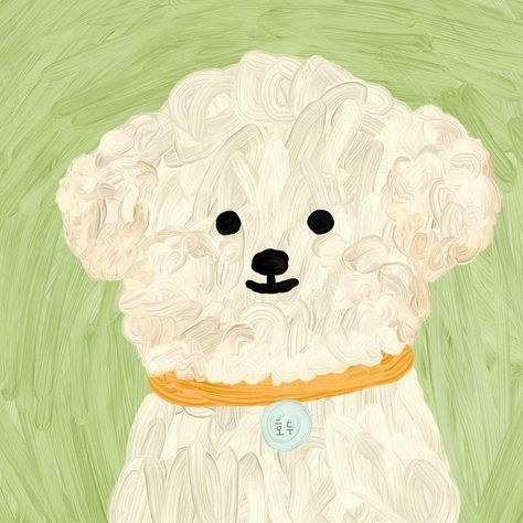 강아지 그림, Cute Animals Images, White Dog, Dog Illustration, Dog Paintings, Cute Doodles, 귀여운 동물, Pretty Art, Dog Art