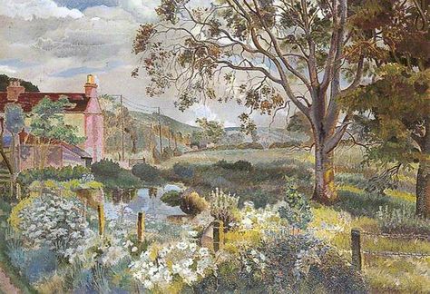 Hughenden Valley,  Gilbert Spencer Leeds Art Gallery, British Landscape, English Cottages, Manchester Art, High Wycombe, Art Terms, Support Art, Impressionism Painting, Post Impressionism