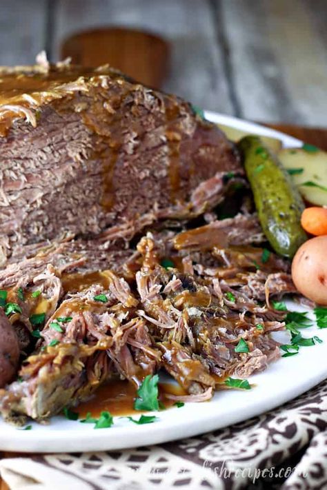 Dill Pickle Roast Beef Pickle Roast Beef, Dill Pickle Roast, Pickle Roast, Roast Beef Slow Cooker, Pickles Carrots, Slow Cooked Roast Beef, Slow Cooked Beef Brisket, Slow Cooker Korean Beef, Slow Cooker Roast Beef