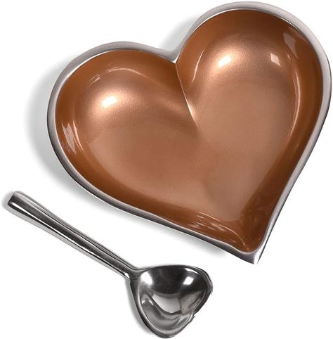 Amazon.com | Lil Copper Heart with Heart Spoon 5-1/4-inch Candy Dish/Nut Bowl: Candy Servers Ice Cream Buffet, Heart Spoon, Butter Mints, Nut Bowl, Copper Heart, Candy Dish, Party Card, Candy Dishes, Sprinkles