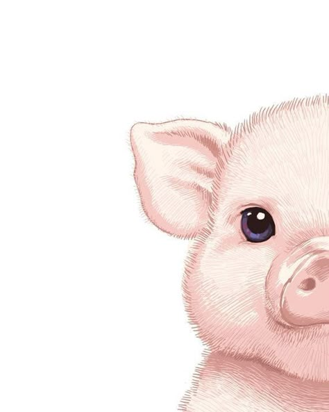 Pig Nursery, 16 Wallpaper, Pig Painting, Baby Animal Drawings, Pig Illustration, Pig Print, Pig Art, Art Mignon, Baby Pigs