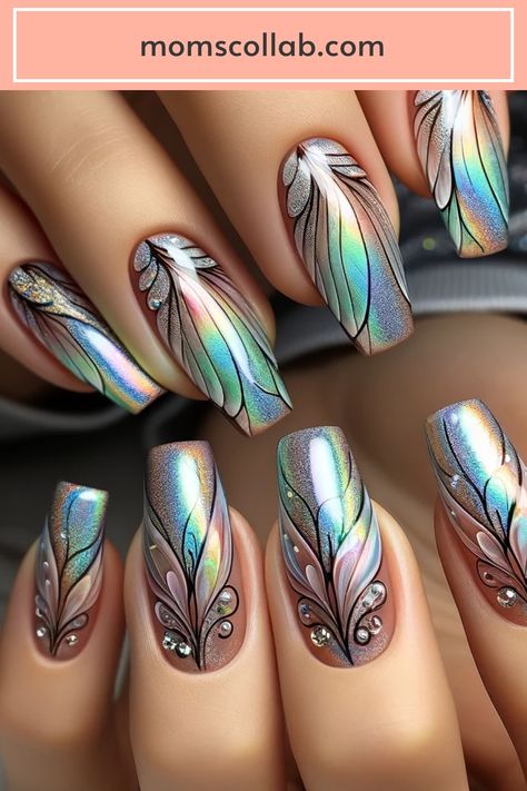 10 Fairy Garden Inspired Nail Designs to Unleash Your Inner Magic Art Deco Nails, Colorful Nail, Fancy Nails Designs, Nail Art Designs Diy, Pretty Nail Art Designs, Glamorous Nails, Almond Nail, Trendy Nail Art, Pretty Nail Art