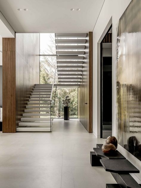 Staircase Interior Design, Modern Entrance Door, Staircase Design Modern, Stairs In Living Room, Modern Entrance, Glass Staircase, Stairs Design Modern, Stairway Design, Duplex Apartment