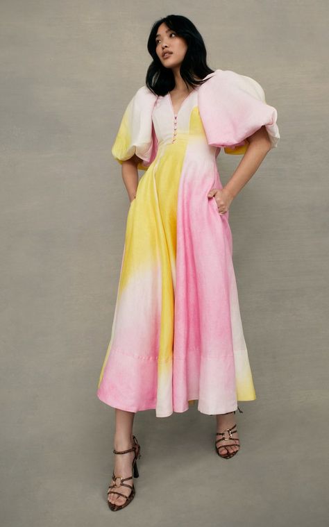 Women's Aje Pre Fall 2022 Collection | Moda Operandi Shower Baskets, Dress Hire, Designer Midi Dresses, Dress Crafts, Tie Dye Dress, Dyed Dress, Outfits Winter, Midi Length Dress, Express Dresses